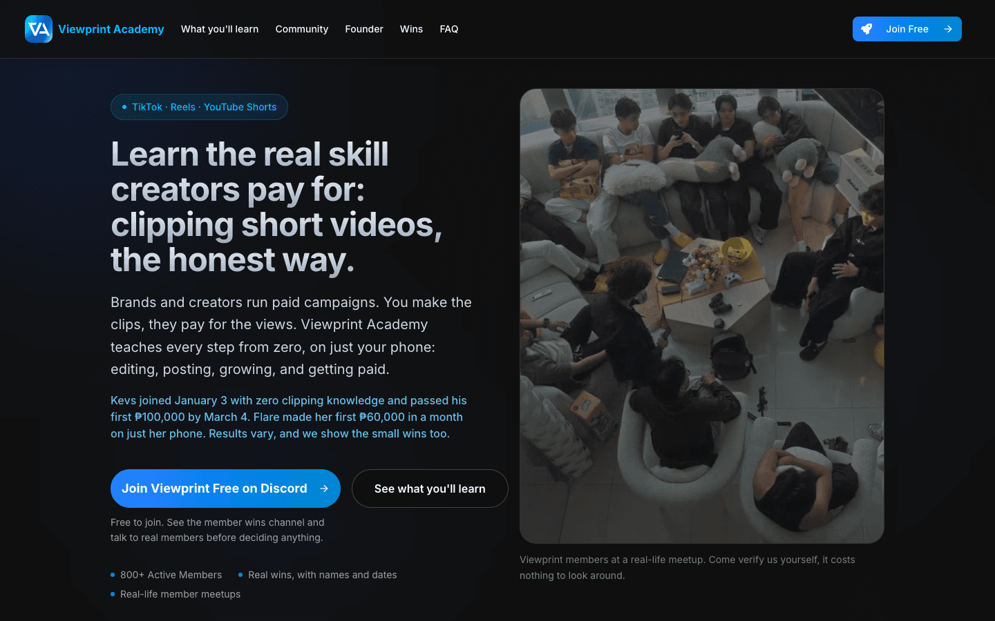 Viewprint Academy public homepage
